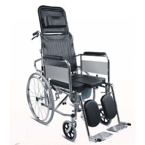 Silla de ruedas manual Foshan Oriental FS609GCUJ de acero, ajustable en altura, con inodoro, para personas mayores y con discapacidad. - Product Image 1