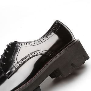 Latest Men's Breathable Leather <b>Shoes</b> <b>Height</b> <b>Increasing</b> Glossy Black Business Formal Trendy Autumn Waterproof Anti-Slip <b>Shoes</b> - Product Image 4