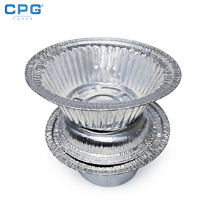 Conteneur rond en aluminium argenté de 8 pouces pour pâtisserie, gâteau, emballage de vente au détail, plat jetable en aluminium - Product Image 1