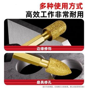 Diamond Grinding <b>Bits</b> Hex Shank 6 Mm Gold Finish For Metal <b>Drilling</b> Quick Change Chuck - Product Image 4