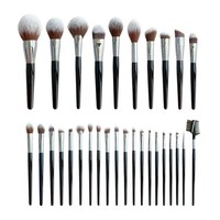 Kuas Eyeshadow bedak rambut sintetis Lembut 30 potong profesional High-End Set Makeup wajah seniman menggunakan produk Makeup