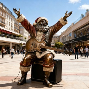 Estatua Navideña de <span class=keywords><strong>Santa</strong></span> <span class=keywords><strong>Claus</strong></span>, Estatua de Bronce, Artesanía Metálica Personalizada, Adorno Decorativo para el Festival de Navidad, Papá Noel Gigante - Product Image 2