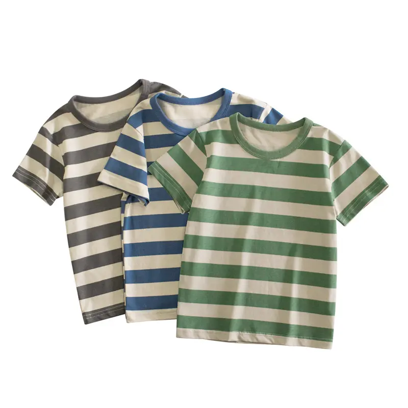 Summer Cotton Printed Striped boys shirt new fashion 2023 boys t-shirts polo shirts kids shirts boys