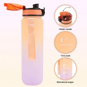 Botella de Agua Deportiva Motivacional de Tritán, Libre de BPA, Económica, de Plástico, 1000 ml, Duradera, con Indicador de Tiempo para Beber, para Niños - Product Image 3