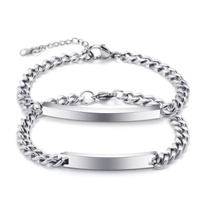 Pulsera de acero inoxidable de 4 mm y 7 mm, cadena lisa, unisex, regalo de joyería para parejas, hombres y mujeres - Product Image 2