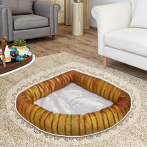 Meiweipet Large Deep Yellow Plüsch Hunde bett Anti-Rutsch-Katzen schlafs ofa Fächerförmig mit niedlichen bedruckten Falten für Hunde und Katzen - Product Image 2
