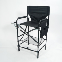 Chaise de directeur de maquillage à siège haut Offre Spéciale Hitree avec table d'appoint et sac, chaise de camping en plein air chaise de directeur pliante