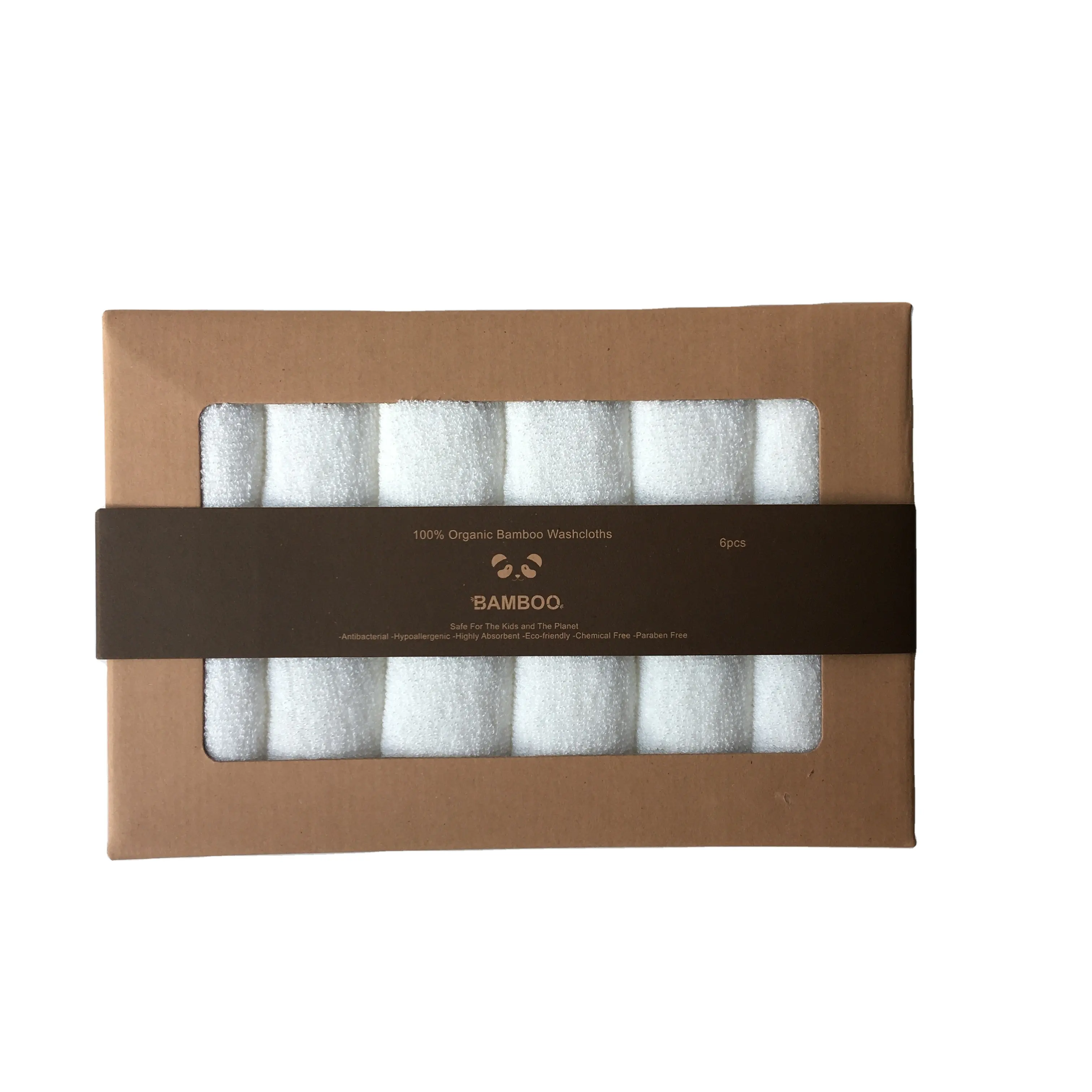 Customize High Quality Size 10"x10" Soft Organic 100% Bamboo Baby Washcloth
