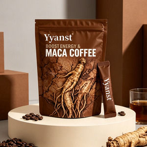 กาแฟโสมมาคาเพิ่มพลังงานธรรมชาติ รสวินเทจบราวน์ บรรจุภัณฑ์แบบซองตั้งได้ รับผลิตแบบ OEM แบรนด์ส่วนตัว จำหน่ายแบบขายส่ง - Product Image 2