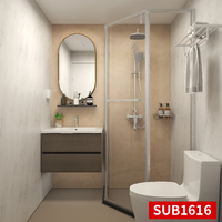 Vente flash : Salle de bain préfabriquée intégrée, module de salle de bain modulaire avec cabine de douche en verre intégrée, kit de salle de bain préfabriquée