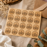 Personalisierte Maßgefertigte Kraftpapier Runde Logo-Aufkleber Selbstklebende Vintage Kraftpapier-Etiketten-Rolle für Seifenbox Kaffeetasse
