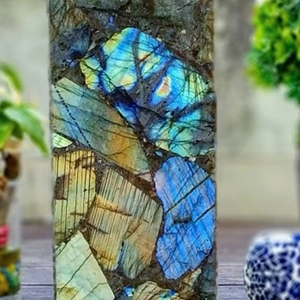 Distributeur de savon en céramique personnalisé avec pierre de labradorite, support d'accessoires de salle de bain en pierre précieuse, fournisseur en gros, article durable, cadeau - Product Image 3