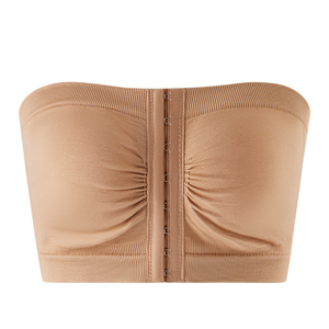 Reggiseno a <span class=keywords><strong>fascia</strong></span> senza spalline <span class=keywords><strong>taglie</strong></span> forti con chiusura frontale, push-up, design modellante, senza ferretto, antiscivolo, elegante, racerback, sexy - Product Image 4