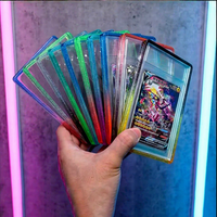 Plaque de protection arrière en TPU à paillettes dégradées 35pt pour cartes gradées, avec plaque acrylique transparente pour cartes PSA