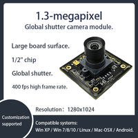 USB2.0 Global Shutter Endüstriyel Kamera 1.3MP 400FPS Yüksek Hızlı Hareket Yakalama Sürücüsüz Modül