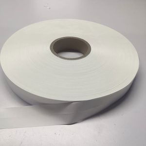 Rouleau de taffetas de nylon blanc uni en gros, tissu imprimé double face pour étiquettes d'entretien des vêtements, rubans lavables pour chaussures et sacs - Product Image 2
