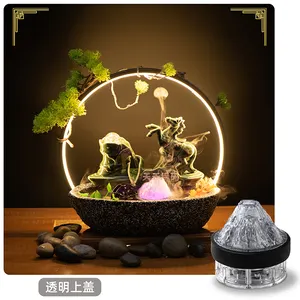 Unique Products 2023 Chinese Zen Rockery Humidifier Mini Mountain Mist Maker Home turtle tank Decor waterscape float on water