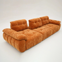 Canapé modulaire en chenille de couleur personnalisée, canapé multiplace surdimensionné avec design capitonné pour un salon spacieux