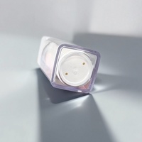 Flacon pompe à vide sans air en plastique acrylique blanc à double paroi, flacon pompe de luxe pour crème pour le visage et sérum pour le corps