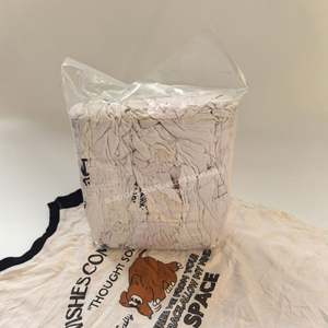 ผ้าเช็ดทำความสะอาดสีขาวพิมพ์ลาย ผ้าฝ้ายคุณภาพสูง ผ้าทำความสะอาดสำหรับอุตสาหกรรม ผ้าเช็ดทำความสะอาดจากผ้าฝ้าย - Product Image 1