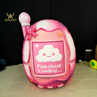 Modèle de téléphone rose gonflable de dessin animé pour la décoration des parcs d'attractions pour enfants, ballon publicitaire gonflable en forme de téléphone