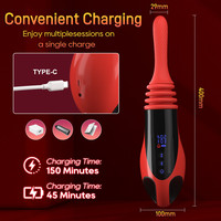 9-Frequenz LCD Sexmaschine Teleskopischer Vibrierender Weiblicher Masturbations-Massagevibrator