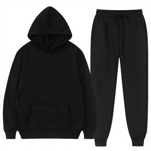 Ensemble deux pièces pour homme, sweat-shirt et pantalon de sport imprimés décontractés, coupe ajustée, polyester tricoté thermique, pour l'hiver - Product Image 3