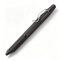 Stylo bille rotatif trois couleurs UNI Jetstream SXE3-2503-28 0,28 mm avec grip en aluminium et clip en acier inoxydable, rechargeable, pour l'école