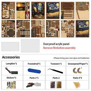 2025 regalos DIY <span class=keywords><strong>3D</strong></span> rompecabezas de madera juguete casa de muñecas luz táctil modelo edificio <span class=keywords><strong>3D</strong></span> rompecabezas de madera libro rincón para decoración de estantería - Product Image 6