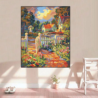 Prix usine peinture à l'huile maisons de Style européen peinture par numéros bricolage toile Kit nature morte sans cadre peinture décor Art