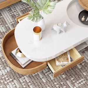 Modern Living Room Combination <strong>Round</strong> Small Side <strong>Table</strong> Storage Stainless Steel Metal <strong>Nesting</strong> Coffee <strong>Table</strong> - Product Image 5