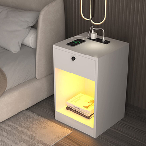 Bàn Cạnh Giường DU Có Trạm Sạc Nhanh Đèn LED Đầu Giường Thông Minh Cổng USB Có Ngăn Kéo Hiện Đại - Product Image 2