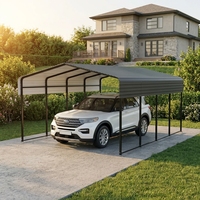 Abri de voiture portable en acier thermolaqué, conçu pour des intempéries extrêmes, facilement assemblable, toits inclinés, drainage rapide de l'eau, sans stagnation