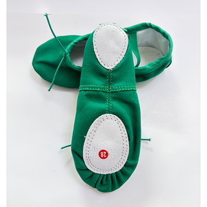 Zapatillas de Ballet Verdes para Mujer Adulta, Azules y Rosa Intenso, de Lona, para Bailarinas, Zapatos de Baile de Salón con Punta Dividida - Product Image 1