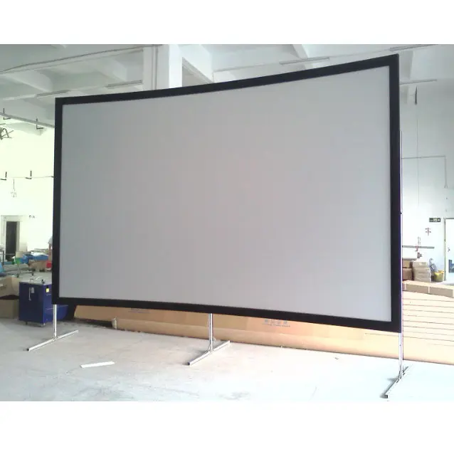 Telon 300inch outdoor fast fold movie screen portable fast folding projector screen with flight case silver fabric