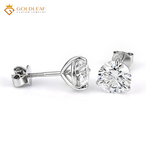 Pendientes de Diamante Cultivado en Laboratorio Goldleaf con Certificación IGI, 1.5CT VVS2, Oro Blanco de 14K, Corte Redondo, Engaste de Garra - Product Image 6