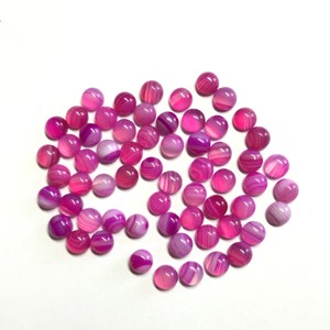 Cabochon rond en agate de rose naturelle calibré 6mm 7mm, pierres semi-précieuses certifiées IGI pour la fabrication de bijoux, pierres précieuses en vrac - Product Image 3