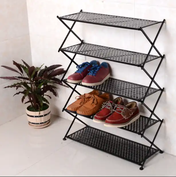 Folding Shoe Rack, Six Shelved Rack