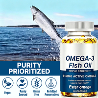 Capsules d'huile de poisson oméga-3 OEM, 60 unités, EPA DHA, complément alimentaire en gélules molles