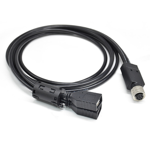 Network Data Y-<b>Splitter</b> <b>Cable</b> M12 A Code 8 Pin Female Connector to USB 2.0 Female Plug IP67 Waterproof Shielded Connector - Product Image 2