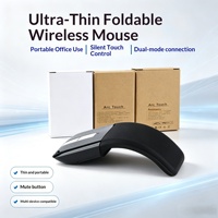 Arc Touch Mouse Nirkabel Ergonomis Lipat 2.4G USB Optik Portabel untuk Laptop/Desktop/Kantor Generasi Kedua Stok