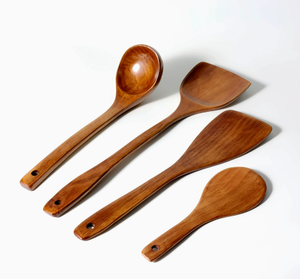 Spatule antiadhésive, Spatule pour sauter les aliments, Spatule ménagère, Ustensiles en bois laqué chêne, Cuillère à frire en bois, Cuillère à riz, Ustensiles de cuisine - Product Image 2