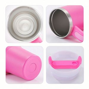 Gobelets isothermes en acier inoxydable pour enfants de 14 oz avec logo personnalisé, pour voiture, activités sportives en extérieur, voyage, cadeau, avec poignée et paille - Product Image 3