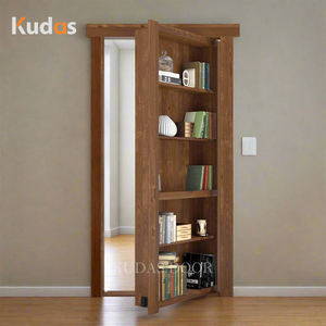 Puertas de estantería de madera maciza para interior de habitación de alta calidad personalizadas, puerta oculta de madera Invisible Porte En Bois Porte Chambre - Product Image 1