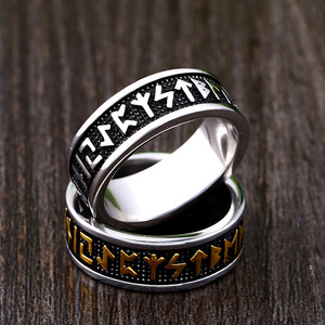 SS8-595R Bán Buôn Nhẫn Trang Sức Thép Soldier Viking Amulet Rune Từ Odin Của Biểu Tượng Viking Rune Nhẫn - Product Image 5
