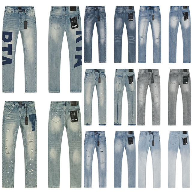 2026 Luxury Brand RTA Jeans Men's Spring Fashion Retro Style Pants Trousers Hip Hop Designer Clothes R+A Denim Jeans for Men
