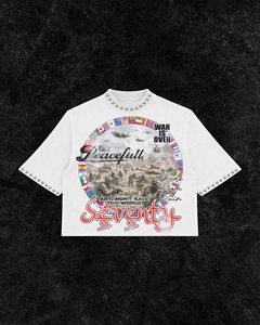 Camiseta de Algodón Estampada Oversize para Hombre, Manga Corta, Estilo Casual, Cuello Redondo, Camiseta de Algodón con Estampado Gráfico para Hombre - Product Image 6