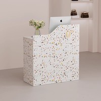 Comptoir de caisse minimaliste moderne pour petite clinique, bureau de réception noir pour salon de beauté, comptoir de caisse pour boutique, bureau d'accueil