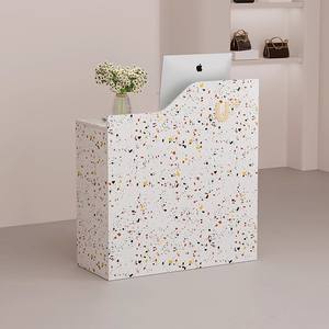 Comptoir de caisse minimaliste moderne pour petite clinique, bureau de réception noir pour salon de beauté, comptoir de caisse pour boutique, bureau d'accueil - Product Image 5