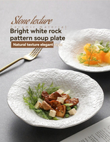 Assiette creuse en céramique écologique de 8/9 pouces, forme irrégulière, pour soupe et légumes, saladier, assiette occidentale, pour la maison et la restauration, blanche, moderne